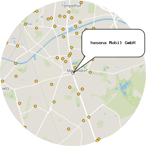 Kartenausschnitt für die Firma hesena Mobil GmbH