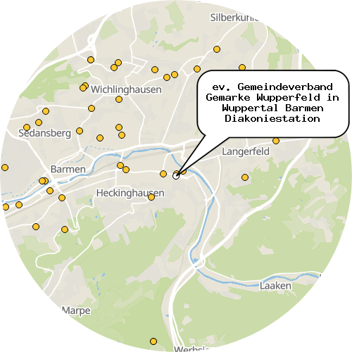 Kartenausschnitt für die Firma ev. Gemeindeverband Gemarke Wupperfeld in Wuppertal Barmen Diakoniestation