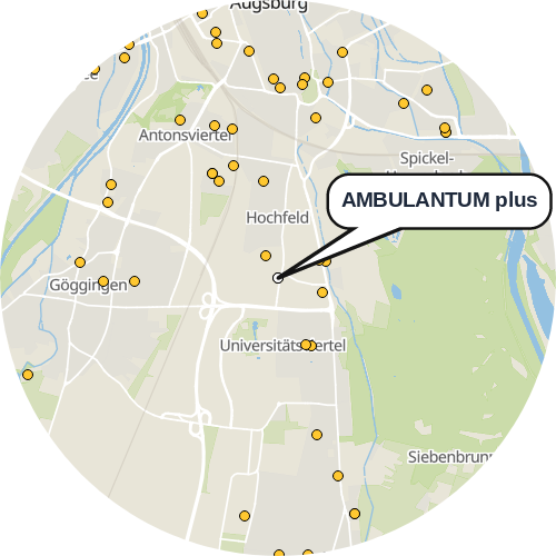 Kartenausschnitt für die Firma AMBULANTUM plus