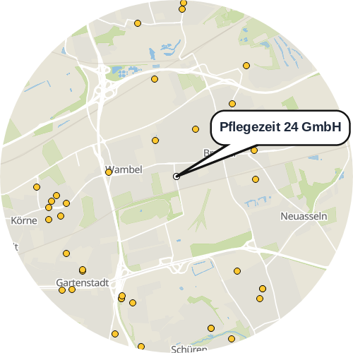 Kartenausschnitt für die Firma Pflegezeit 24 GmbH