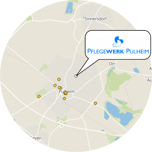 Kartenausschnitt für die Firma Pflegewerk Pulheim gGmbH