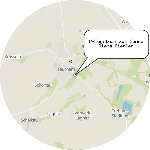 Kartenausschnitt für die Firma Pflegeteam zur Sonne Diana Gießler