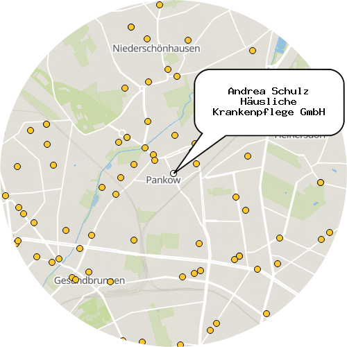 Kartenausschnitt für die Firma Andrea Schulz Häusliche Krankenpflege GmbH