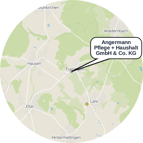 Kartenausschnitt für die Firma Angermann Pflege + Haushalt GmbH & Co. KG