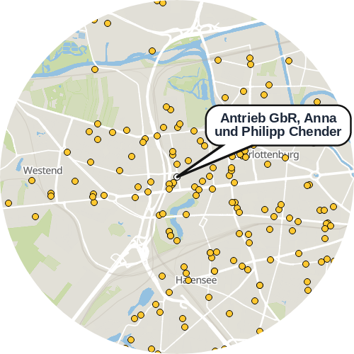 Kartenausschnitt für die Firma Antrieb GbR, Anna und Philipp Chender