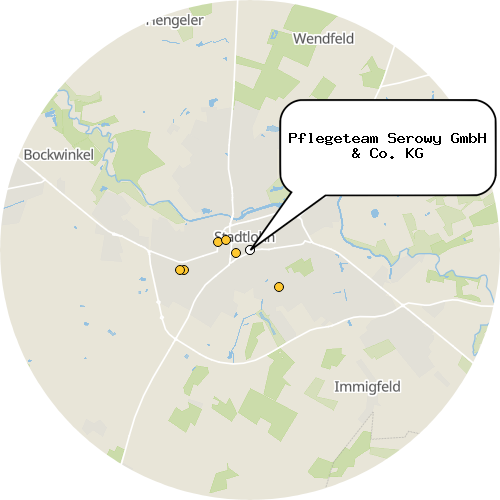 Kartenausschnitt für die Firma Pflegeteam Serowy GmbH & Co. KG