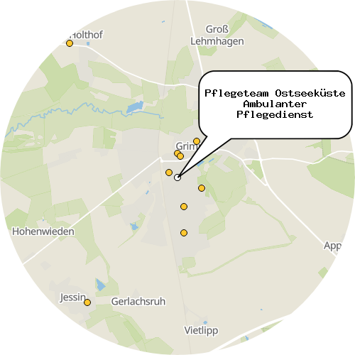 Kartenausschnitt für die Firma Pflegeteam Ostseeküste Ambulanter Pflegedienst