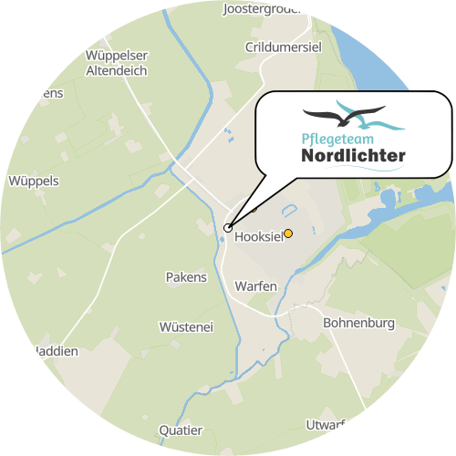 Kartenausschnitt für die Firma Pflegeteam Nordlichter GbR