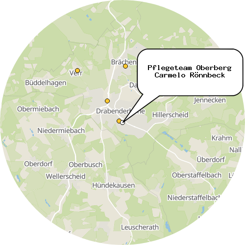 Kartenausschnitt für die Firma Pflegeteam Oberberg Carmelo Rönnbeck