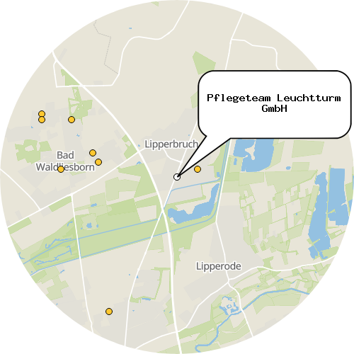 Kartenausschnitt für die Firma Pflegeteam Leuchtturm GmbH
