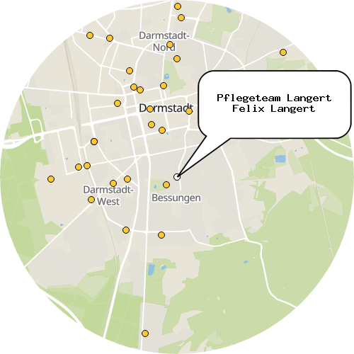 Kartenausschnitt für die Firma Pflegeteam Langert Felix Langert