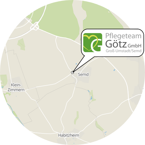 Kartenausschnitt für die Firma Pflegeteam Götz GmbH Zweigstelle Groß-Umstadt / Semd Ambulanter Pflegedienst