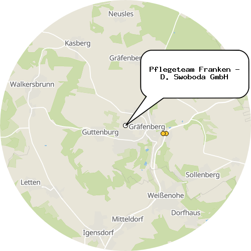 Kartenausschnitt für die Firma Pflegeteam Franken - D. Swoboda GmbH