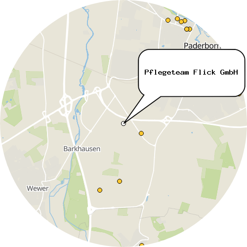 Kartenausschnitt für die Firma Pflegeteam Flick GmbH