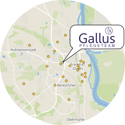 Kartenausschnitt für die Firma Pflegeteam Gallus UG (haftungsbeschränkt)