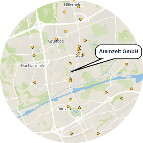 Kartenausschnitt für die Firma Atemzeit GmbH