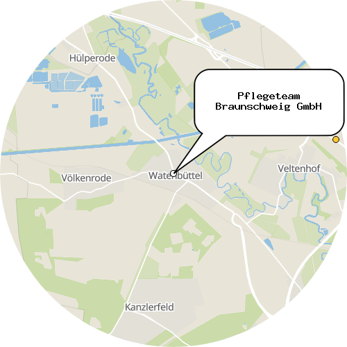 Kartenausschnitt für die Firma Pflegeteam Braunschweig GmbH