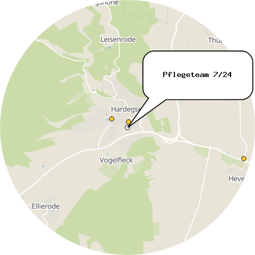 Kartenausschnitt für die Firma Pflegeteam 7/24