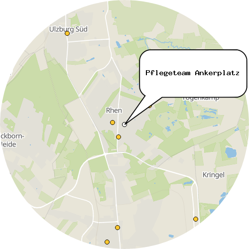 Kartenausschnitt für die Firma Pflegeteam Ankerplatz