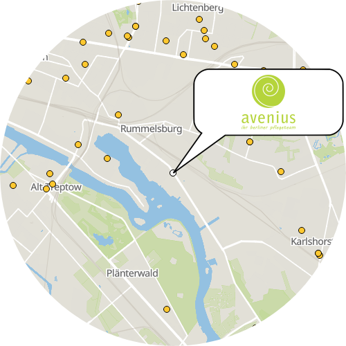 Kartenausschnitt für die Firma Avenius GmbH
