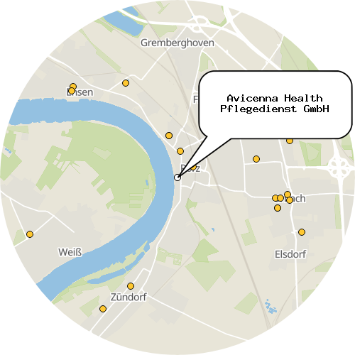 Kartenausschnitt für die Firma Avicenna Health Pflegedienst GmbH