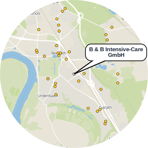 Kartenausschnitt für die Firma B & B Intensive-Care GmbH