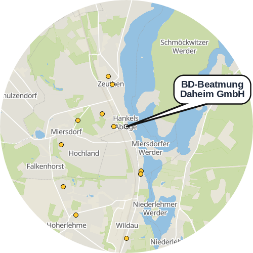 Kartenausschnitt für die Firma BD-Beatmung Daheim GmbH