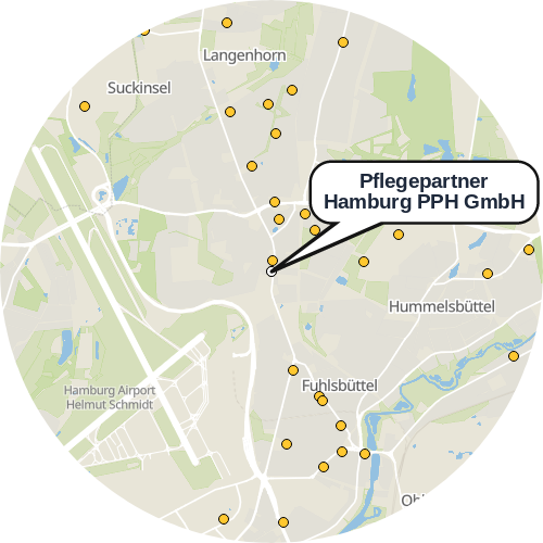 Kartenausschnitt für die Firma Pflegepartner Hamburg PPH GmbH
