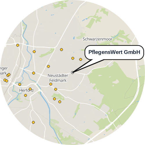 Kartenausschnitt für die Firma PflegensWert GmbH