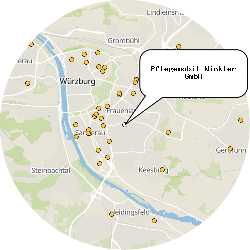 Kartenausschnitt für die Firma Pflegemobil Winkler GmbH