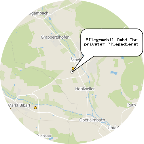 Kartenausschnitt für die Firma Pflegemobil GmbH Ihr privater Pflegedienst
