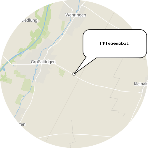 Kartenausschnitt für die Firma Pflegemobil