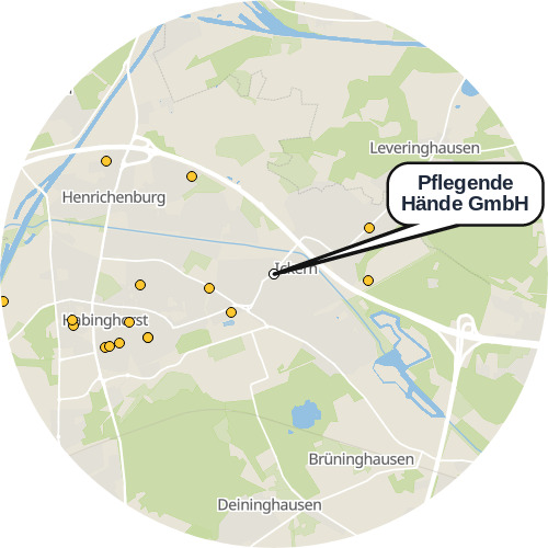 Kartenausschnitt für die Firma Pflegende Hände GmbH