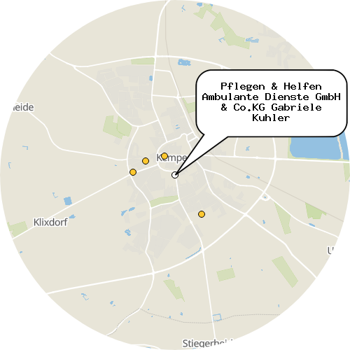 Kartenausschnitt für die Firma Pflegen & Helfen Ambulante Dienste GmbH & Co.KG Gabriele Kuhler