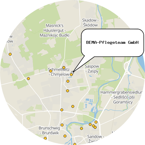 Kartenausschnitt für die Firma BEMA-Pflegeteam GmbH