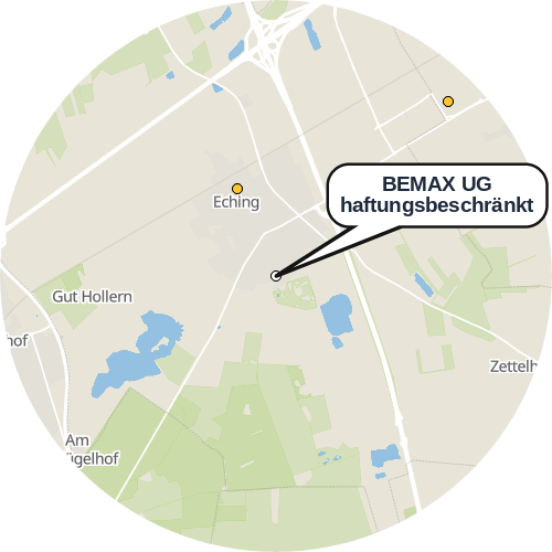 Kartenausschnitt für die Firma BEMAX UG haftungsbeschränkt