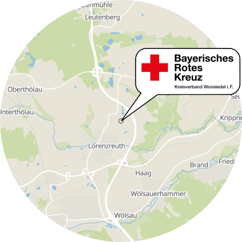 Kartenausschnitt für die Firma BRK Hauskrankenpflege