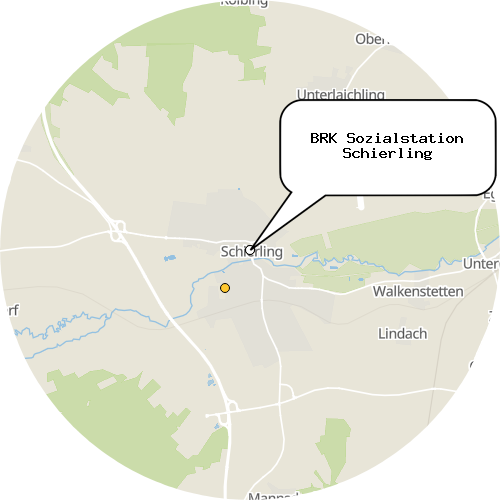 Kartenausschnitt für die Firma BRK Sozialstation Schierling