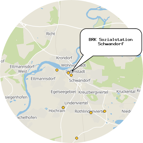 Kartenausschnitt für die Firma BRK Sozialstation Schwandorf