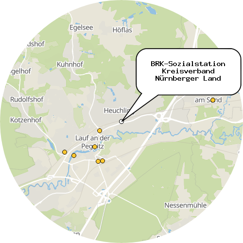 Kartenausschnitt für die Firma BRK-Sozialstation Kreisverband Nürnberger Land