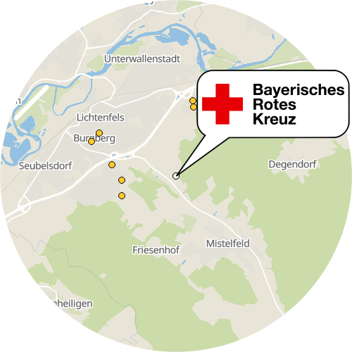 Kartenausschnitt für die Firma BRK-Sozialstation Stützpunkt Lichtenfels