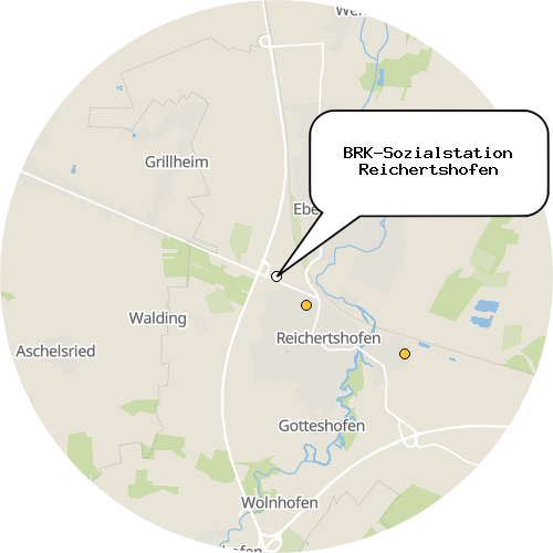 Kartenausschnitt für die Firma BRK-Sozialstation Reichertshofen