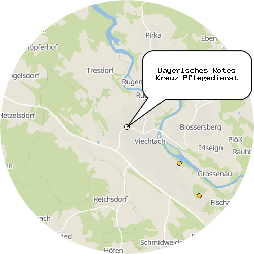 Kartenausschnitt für die Firma Bayerisches Rotes Kreuz Pflegedienst
