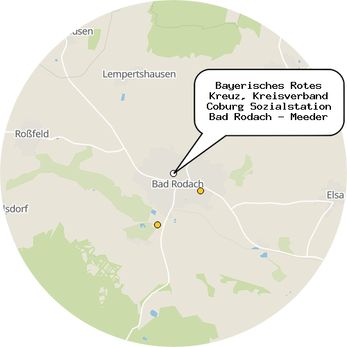 Kartenausschnitt für die Firma Bayerisches Rotes Kreuz, Kreisverband Coburg Sozialstation Bad Rodach - Meeder