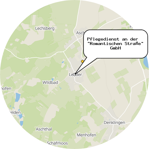 Kartenausschnitt für die Firma Pflegedienst an der   "Romantischen Straße" GmbH