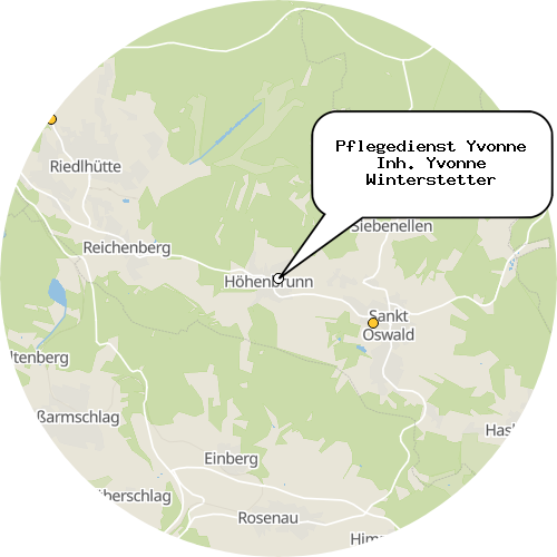 Kartenausschnitt für die Firma Pflegedienst Yvonne Inh. Yvonne Winterstetter