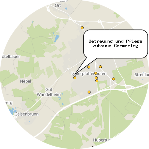 Kartenausschnitt für die Firma Betreuung und Pflege zuhause Germering