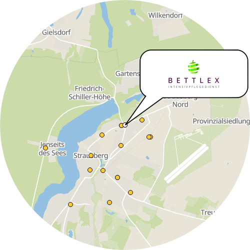 Kartenausschnitt für die Firma Bettlex Pflegedienst GmbH