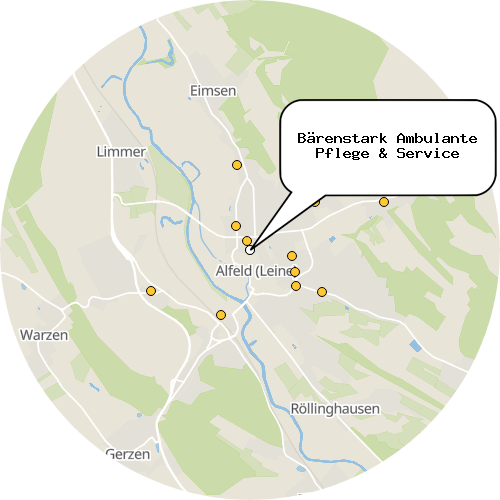 Kartenausschnitt für die Firma Bärenstark Ambulante Pflege & Service