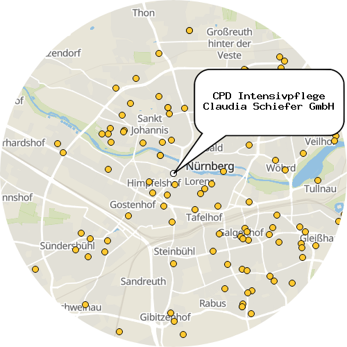 Kartenausschnitt für die Firma CPD Intensivpflege Claudia Schiefer GmbH